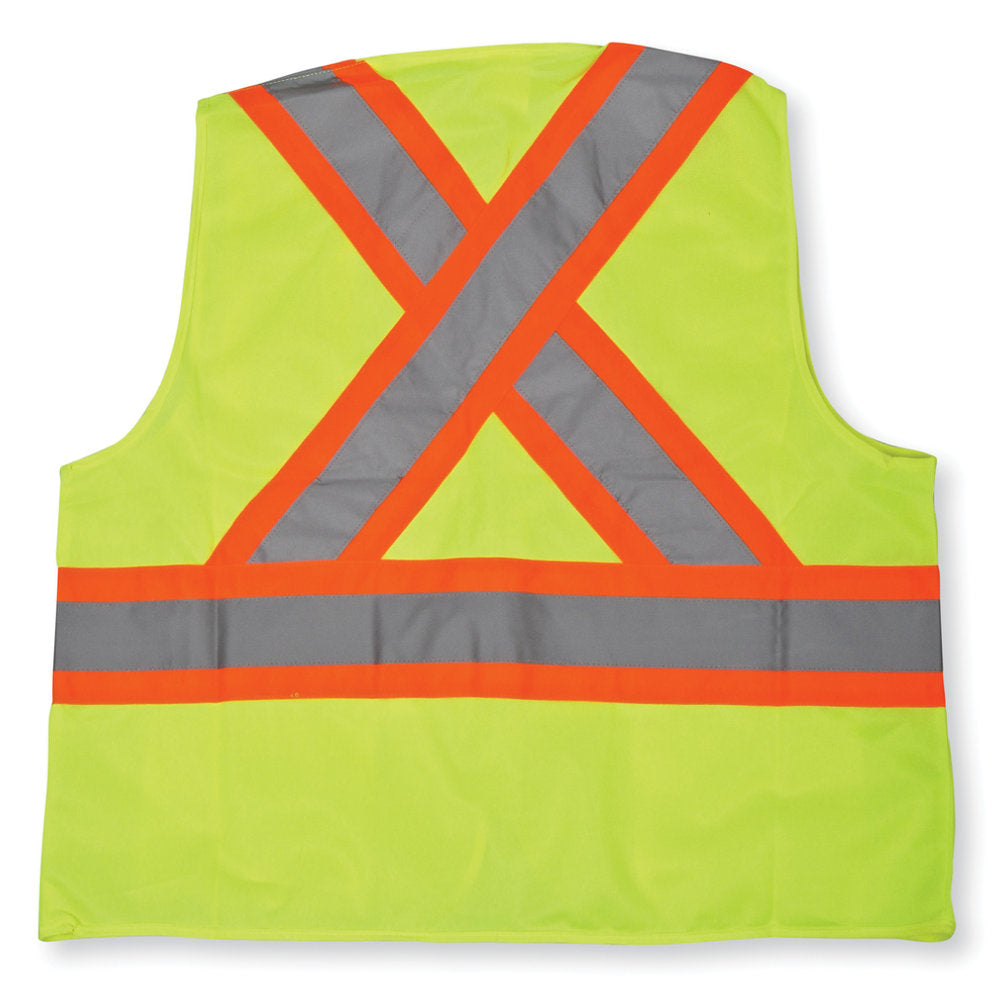 Lime Green 100% Polyester Zipper Safety Vest