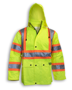 Lime Green 300 Denier Polyester Rain Jacket