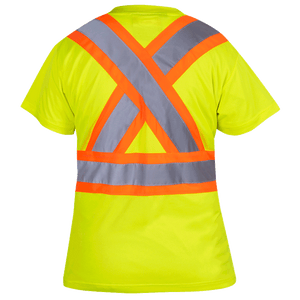 Hi-Viz Yellow Women's Bird's-eye Safety T-Shirt