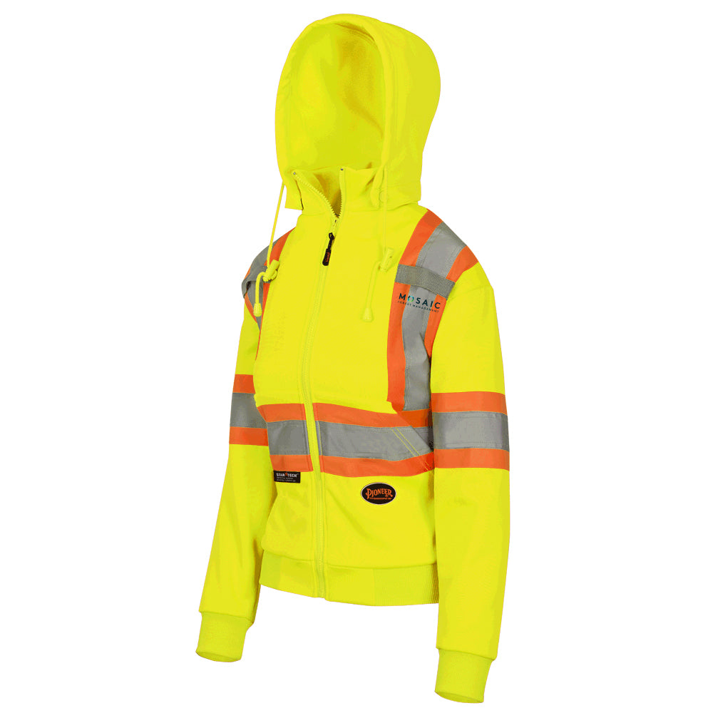 Women's Hi-Viz Yellow Fleece Hoodie