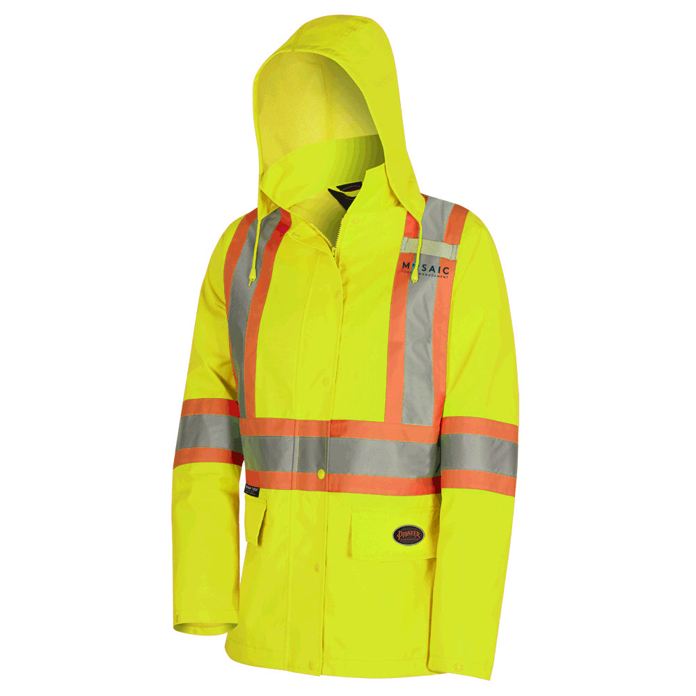 Women's Hi-Viz Yellow Waterproof 300D Polyester/PU Jacket