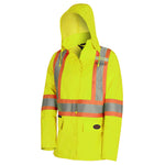 Women's Hi-Viz Yellow Waterproof 300D Polyester/PU Jacket