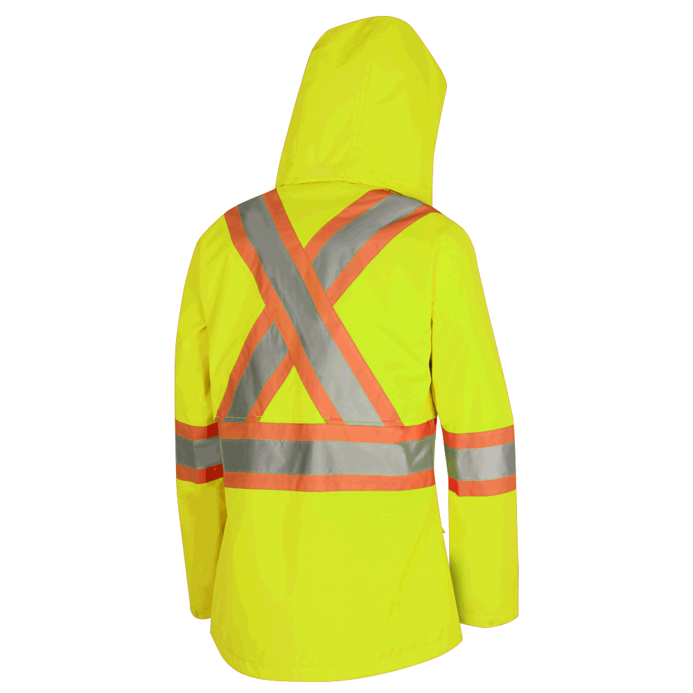 Women's Hi-Viz Yellow Waterproof 300D Polyester/PU Jacket