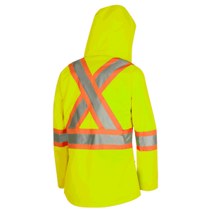 Women's Hi-Viz Yellow Waterproof 300D Polyester/PU Jacket